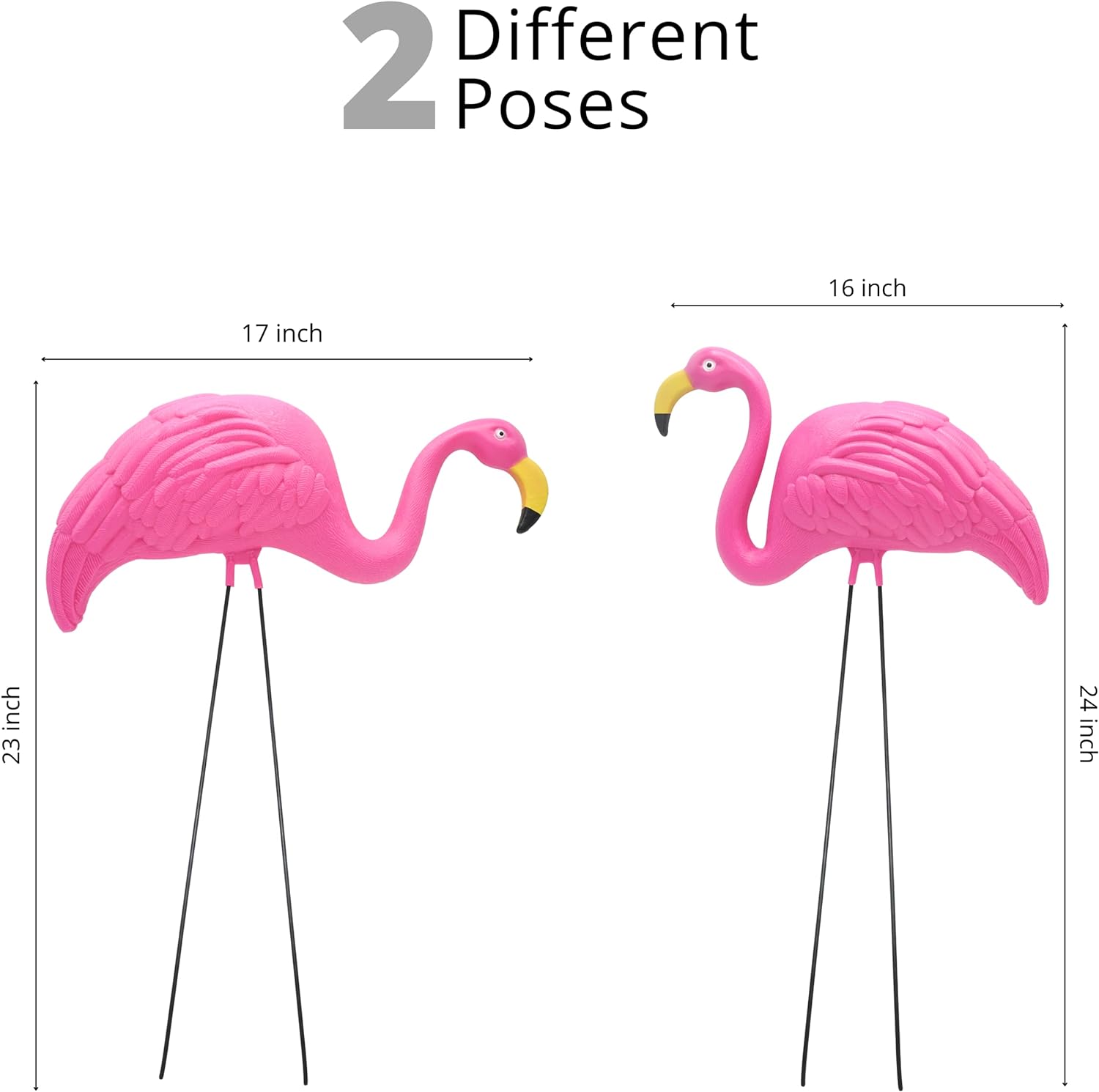 4E's Novelty - Wholesale Outdoor Ornament/Decor - 4E's Novelty Vibrant Pink Flamingo Yard Decorations – Set of 2 Lawn Ornaments for Tropical Flair3
