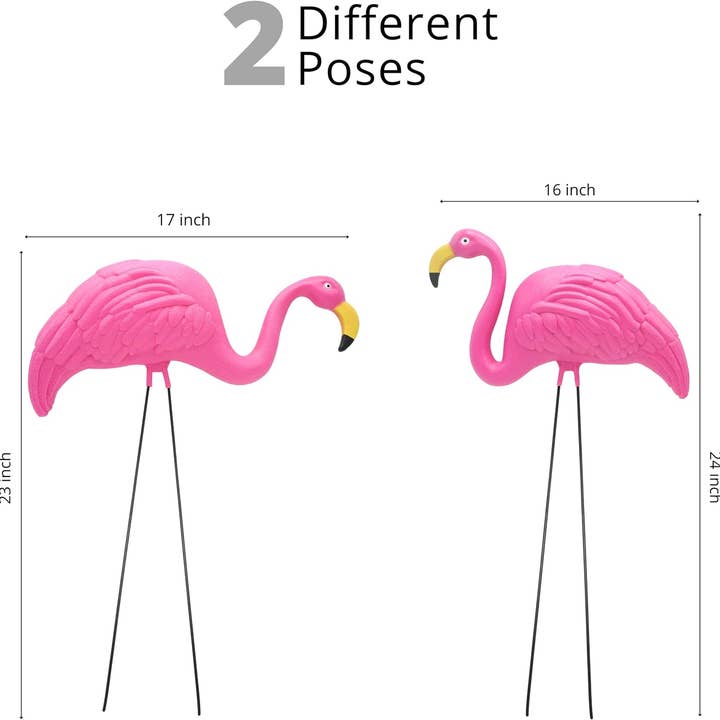 4E's Novelty - Wholesale Outdoor Ornament/Decor - 4E's Novelty Vibrant Pink Flamingo Yard Decorations – Set of 2 Lawn Ornaments for Tropical Flair3