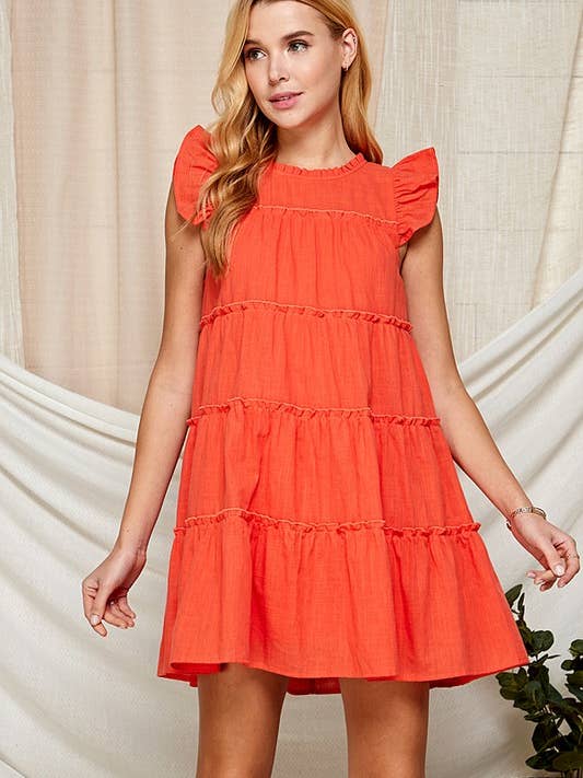 Sleeveless Ruffle Tiered Babydoll Dress 5155IMD for wholesale by Twentyten