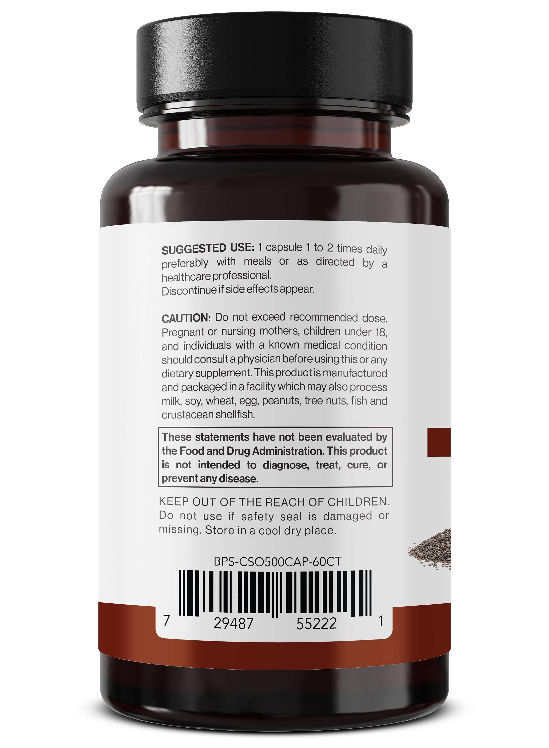 Better Place Brands - Wholesale Oral Supplement/Vitamin - Chia Seed Oil Capsules – 500mg Omega 3-6-9, 60 ct1