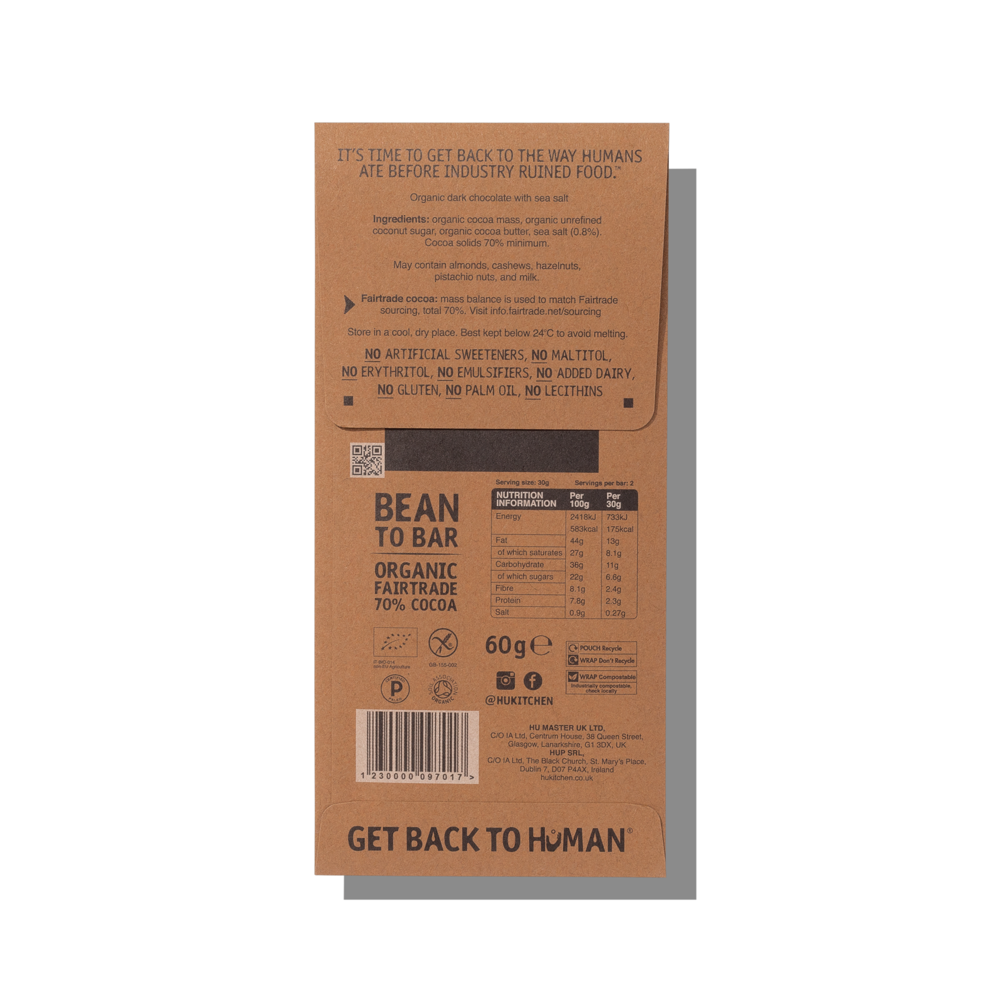 Hu – wholesale Chocolate bar – Hu Salty Dark Chocolate Bar - Box of 122