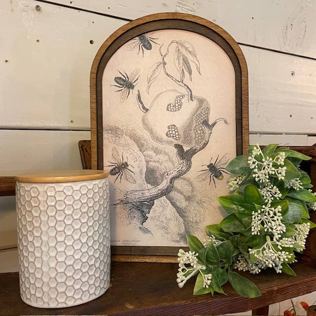 Honeybee Canvas Print in Medium Arch Frame for wholesale by LAND OF COTTON