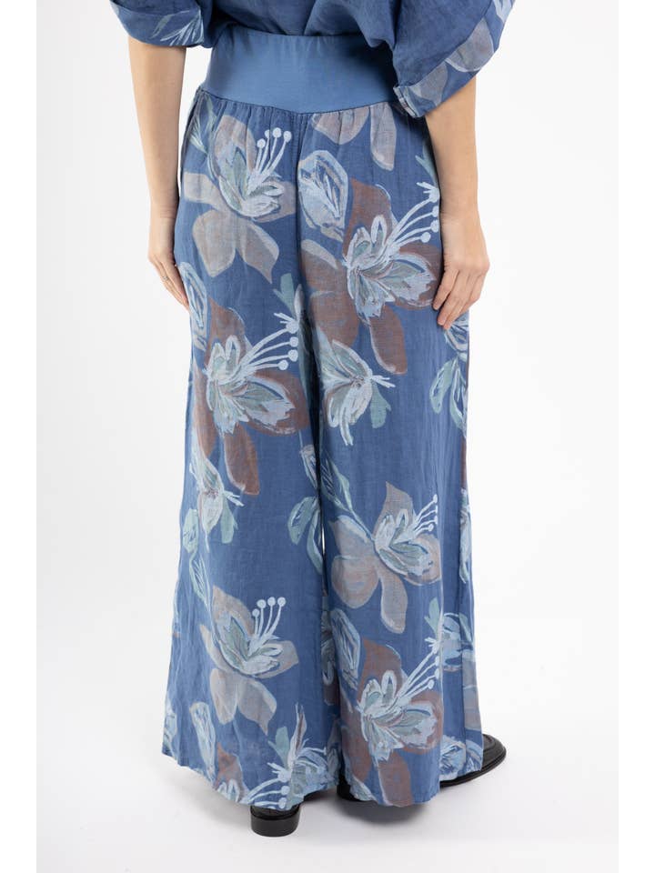 Shyloh - Wholesale Pants - Women's - Wide-leg pants with elastic waistband and floral print, 206591