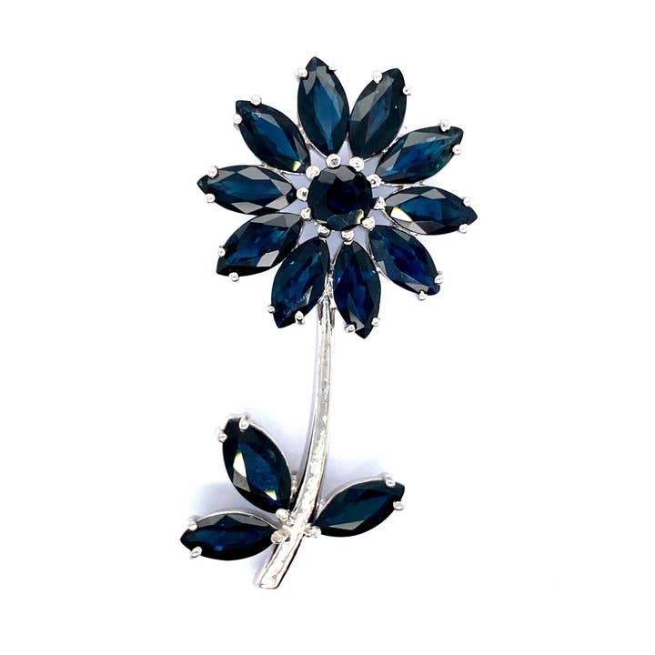 Sapphire Brooch in .925 Sterling Silver - KSBR 75815 for wholesale by Kotawala Jewels