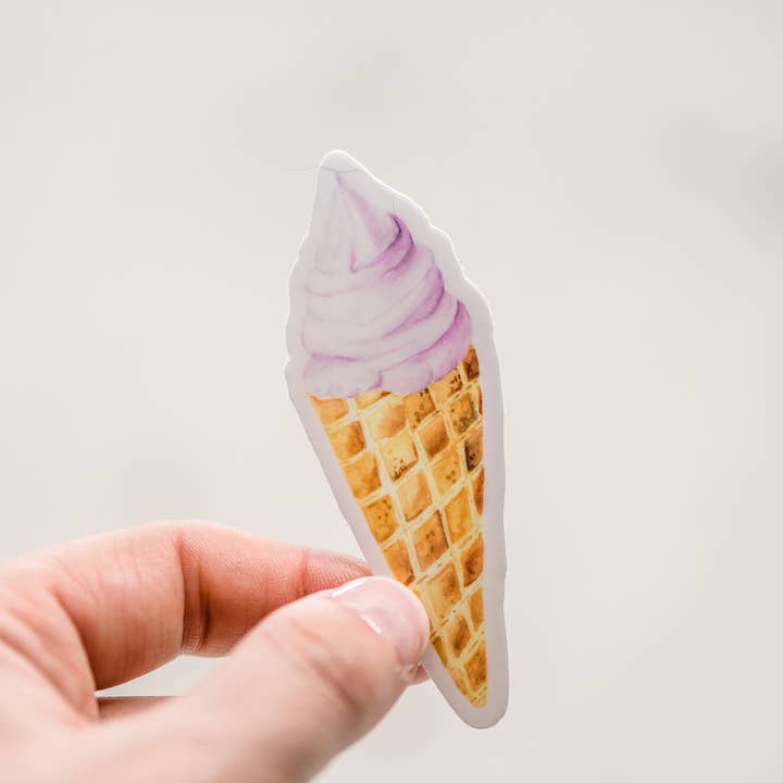 Ice Cream Cone, Vinyl Sticker, 2x2 in for wholesale by Savannah and James Co