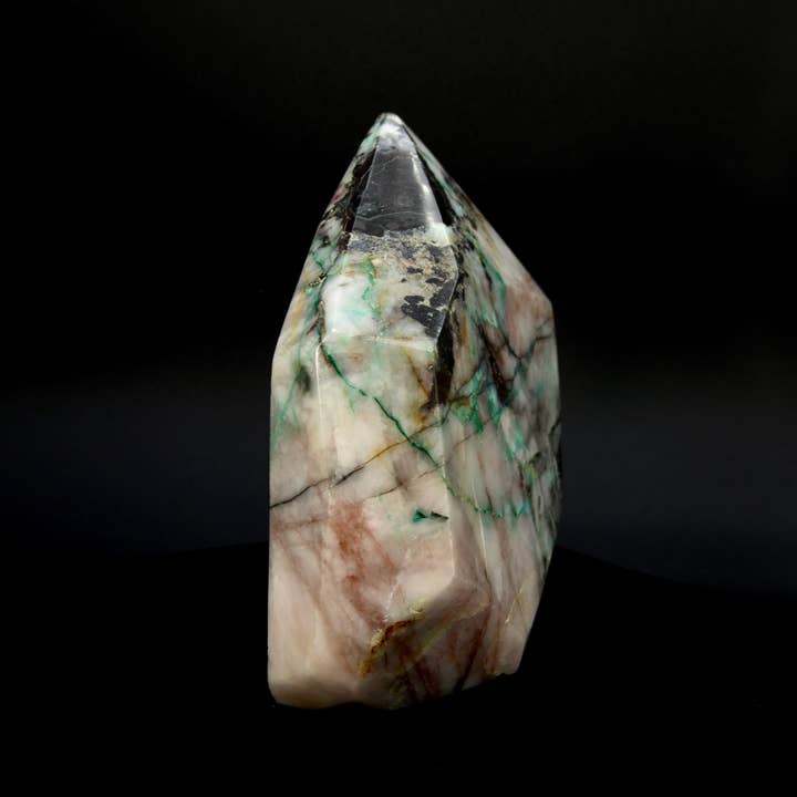 Caspar Curiosities - Wholesale Spiritual Stone/Crystal - XL 5.6LB Phoenix Stone Ajoite Malachite Quartz Crystal Freeform Tower, Messina Mine2