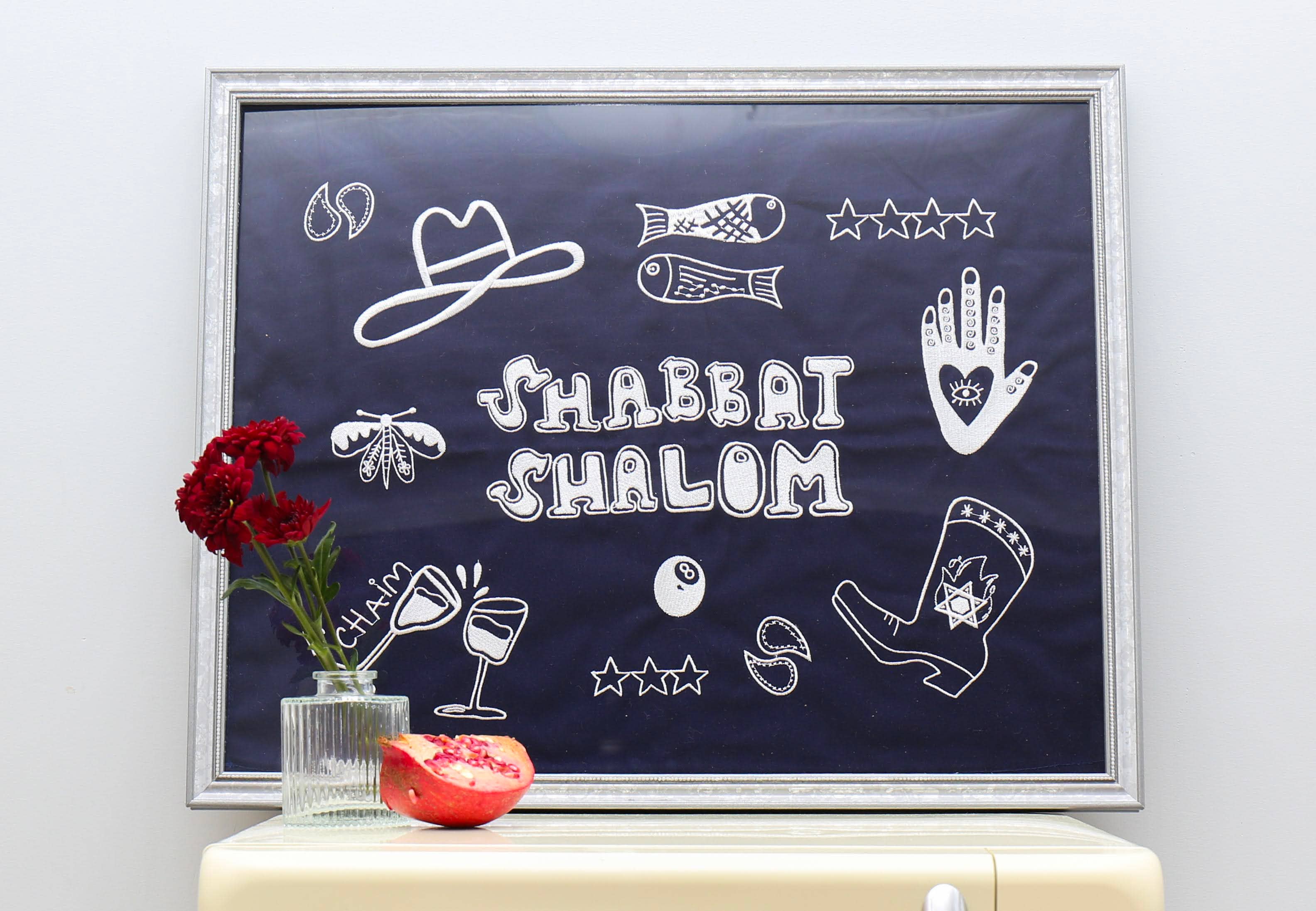 Nice Jewish Girl Doodles - Wholesale Dinner & Cloth Napkin - Contemporary Embroidered Challah Cover7