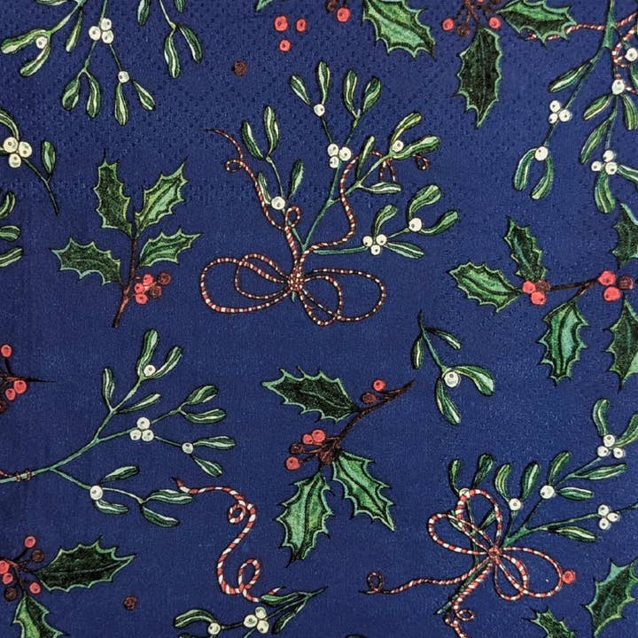 Bluebell and Lark - Wholesale Disposable Napkin - Mistletoe And Holly Festive Paper Napkins1