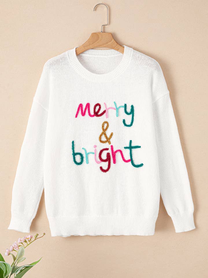 Babs + Birdie - Wholesale Knit Sweater - Women's - Merry & Bright Round Neck Casual Sweater