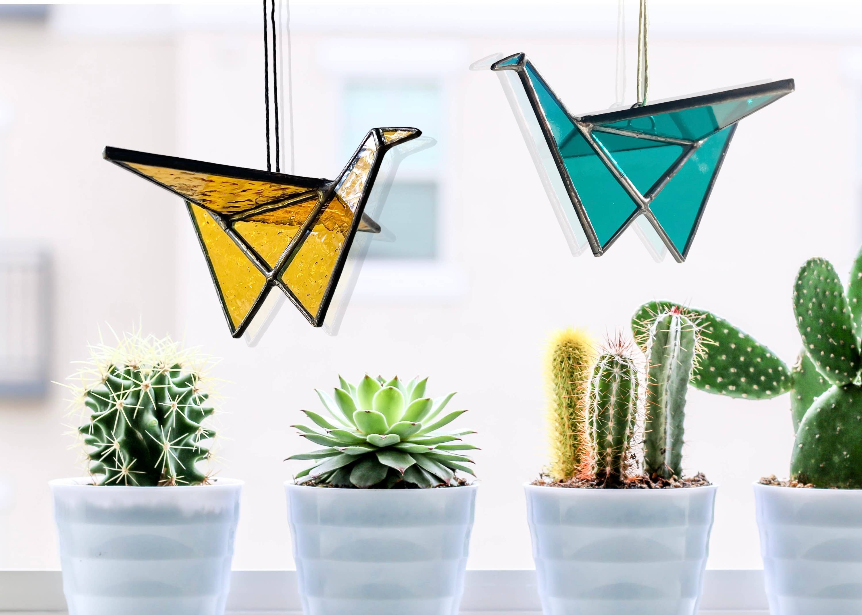 Samara Designs Studio - Wholesale Suncatcher - Stained Glass Origami Crane Suncatchers | Hanging Decor22