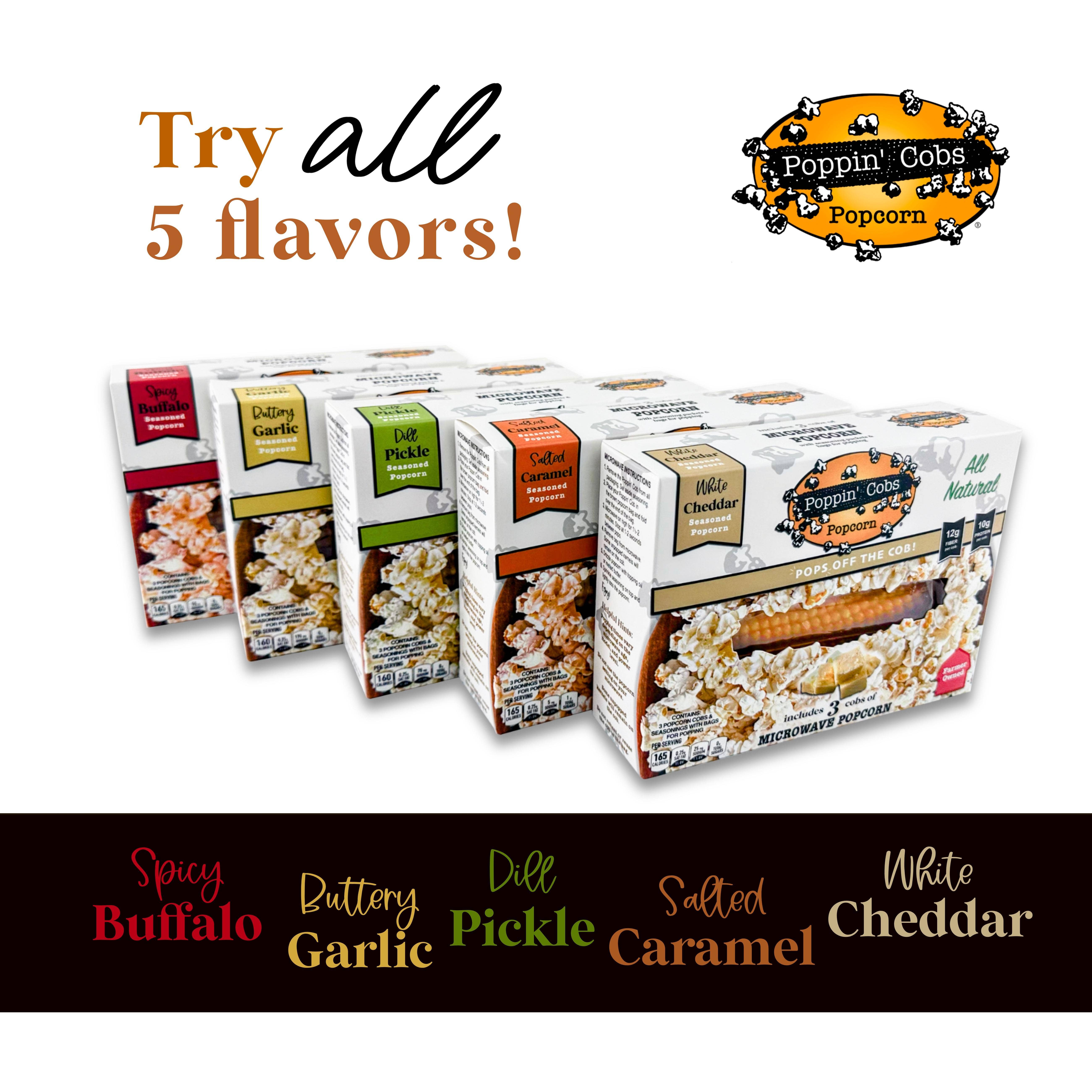 Poppin' Cobs Popcorn - Wholesale Popcorn - Dill Pickle - 3 pack of Microwave Popcorn on the Cob 7