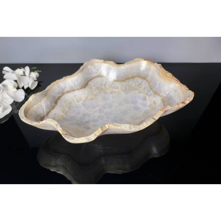 OnyxBowl - Wholesale Decorative Plate/Dish/Bowl - Natural Edge Handcrafted Decorative Stone Bowl from Mexico3