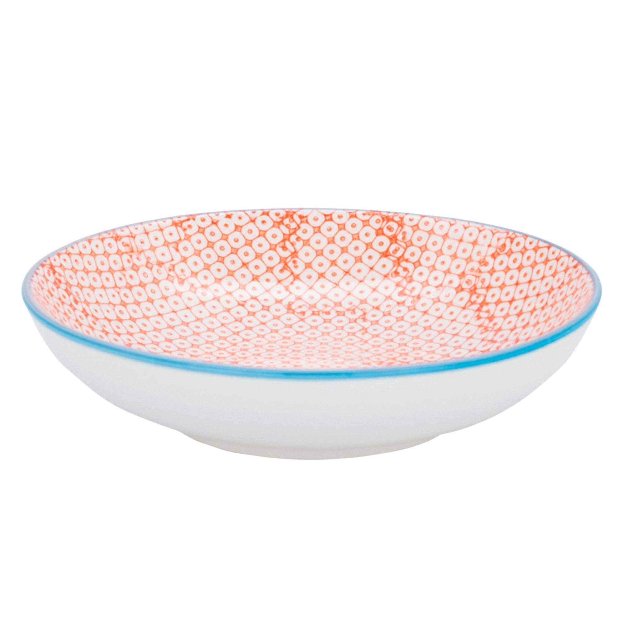 Rinkit Ltd – wholesale Bowl – Nicola Spring Patterned Porcelain Pasta Bowl - Orange0