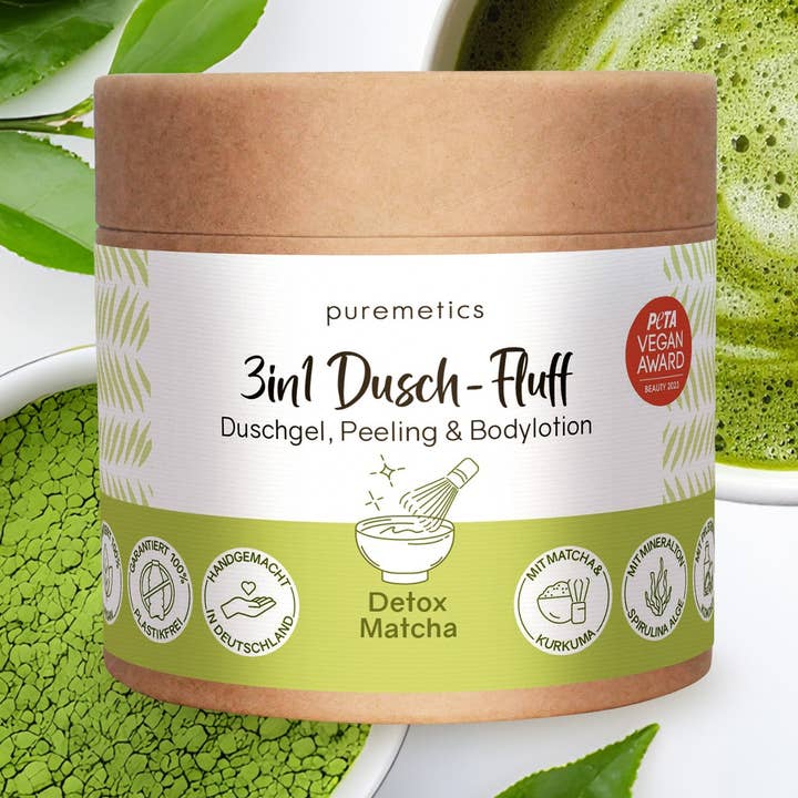 3in1 Shower Fluff 'Detox Matcha' for wholesale by puremetics GmbH