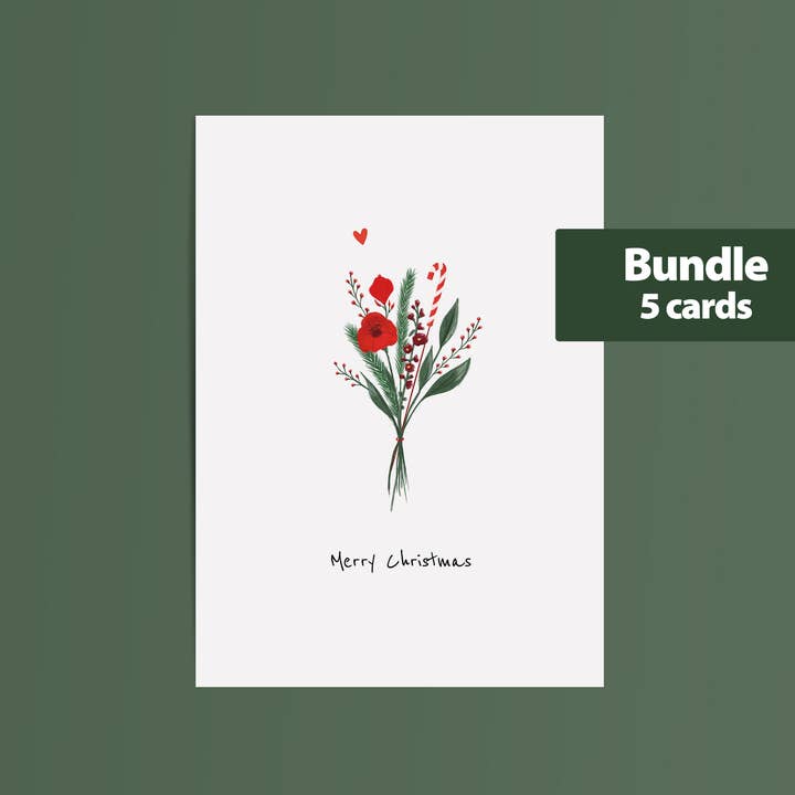 Bundeltje kerstkaarten (5 kaarten) voor wholesale door Studio Mies