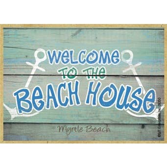 Willkommen im Strandhaus mit zwei Ankern//Kühlschrankmagnet aus Holz für den Großhandel von SJT Enterprises, Inc.