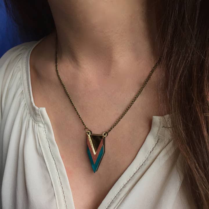 Deco Chevron Necklace for wholesale by Working Clasp