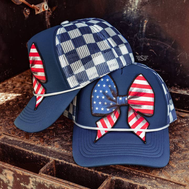 Flying S Company - Wholesale Trucker Hat - Women's - Bow Flag Printed Mesh Trucker Cap
