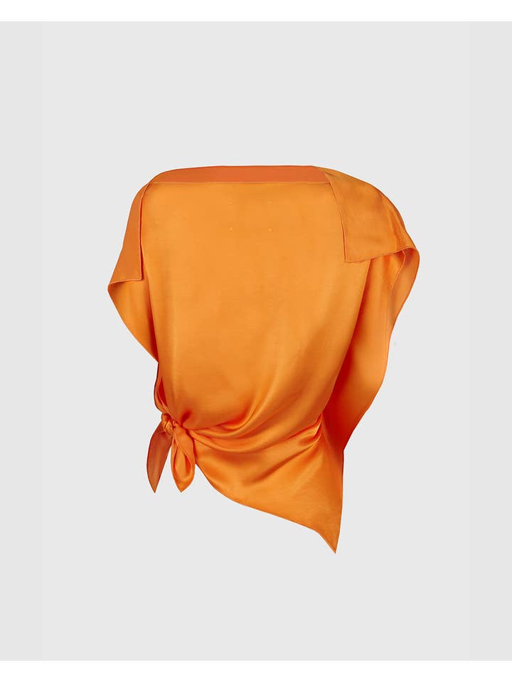 BIAAF - Vendita all'ingrosso Camicetta - Donna - TOP IN VISCOSA ARANCIONE BRILLANTE ‘PAÑOLETA’1