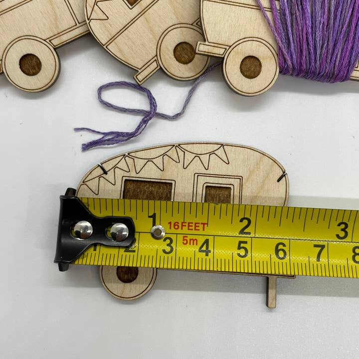 Velvet Guillotine - Wholesale Embroidery/Cross Stitch Supplies - Camper Wooden Bobbins: Floss & Thread Organizer - Set of 122