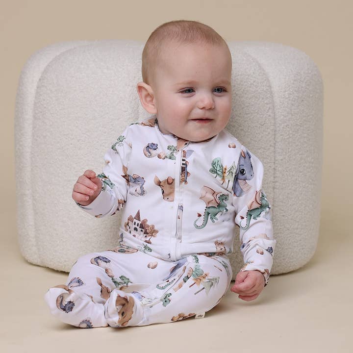 Snuggle Hunny - Wholesale Sleepsuit - Baby - Dragon Organic Snuggle Sleepsuit Zip Footie