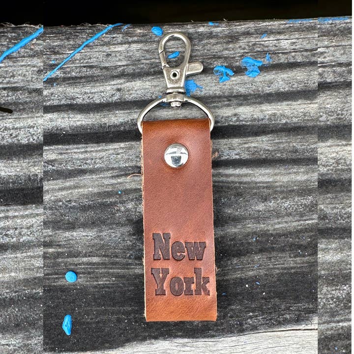 New York Lädernyckelring – Handgjord Souvenir Nyckelbricka Gåva för wholesale av Mermaid and Sailor