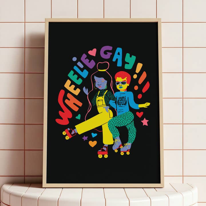Create & Skate Factory - Wholesale Art Print - Wheelie Gay Art Print2