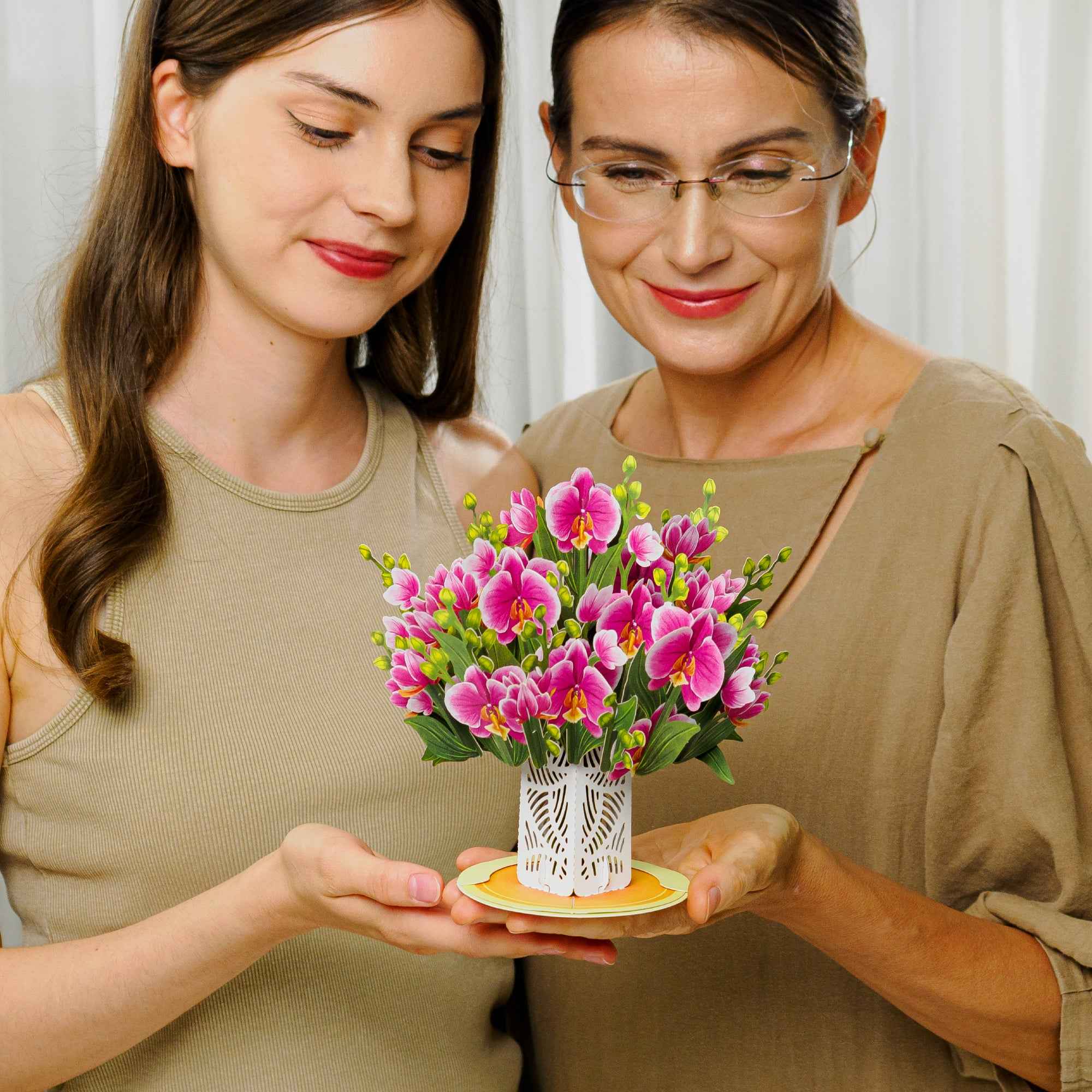 Paper Love - Wholesale Everyday Greeting Card - Orchid Flower Bouquet Pop-Up Card with Keepsake3