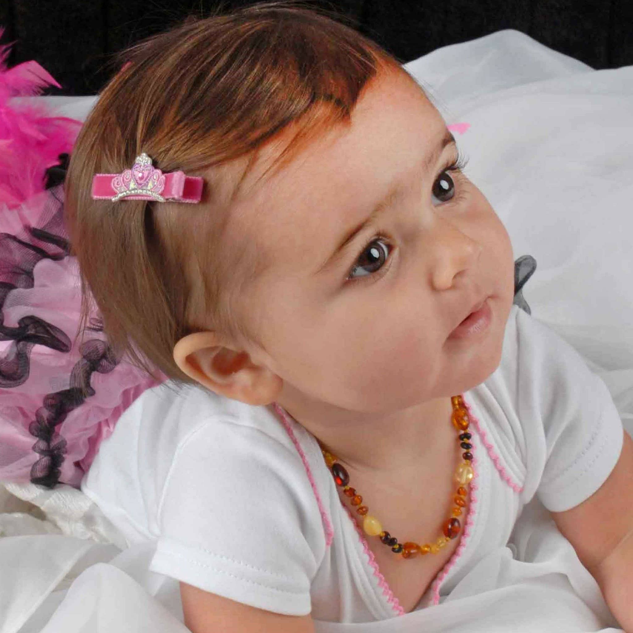 REMOVED BRAND - Wholesale Hair Clip - Kids -  Hannah Pink Crown Novelty Mini Hair Clip1