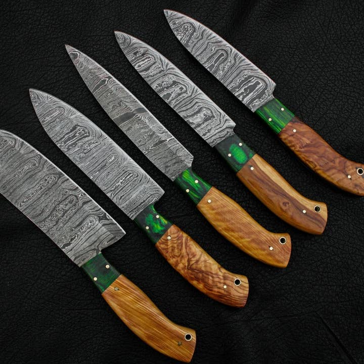 Bravohandicrafts - Wholesale Kitchen/Utility Knife - Handmade Damascus Steel Kitchen Chef Outdoor BBQ Knives.7