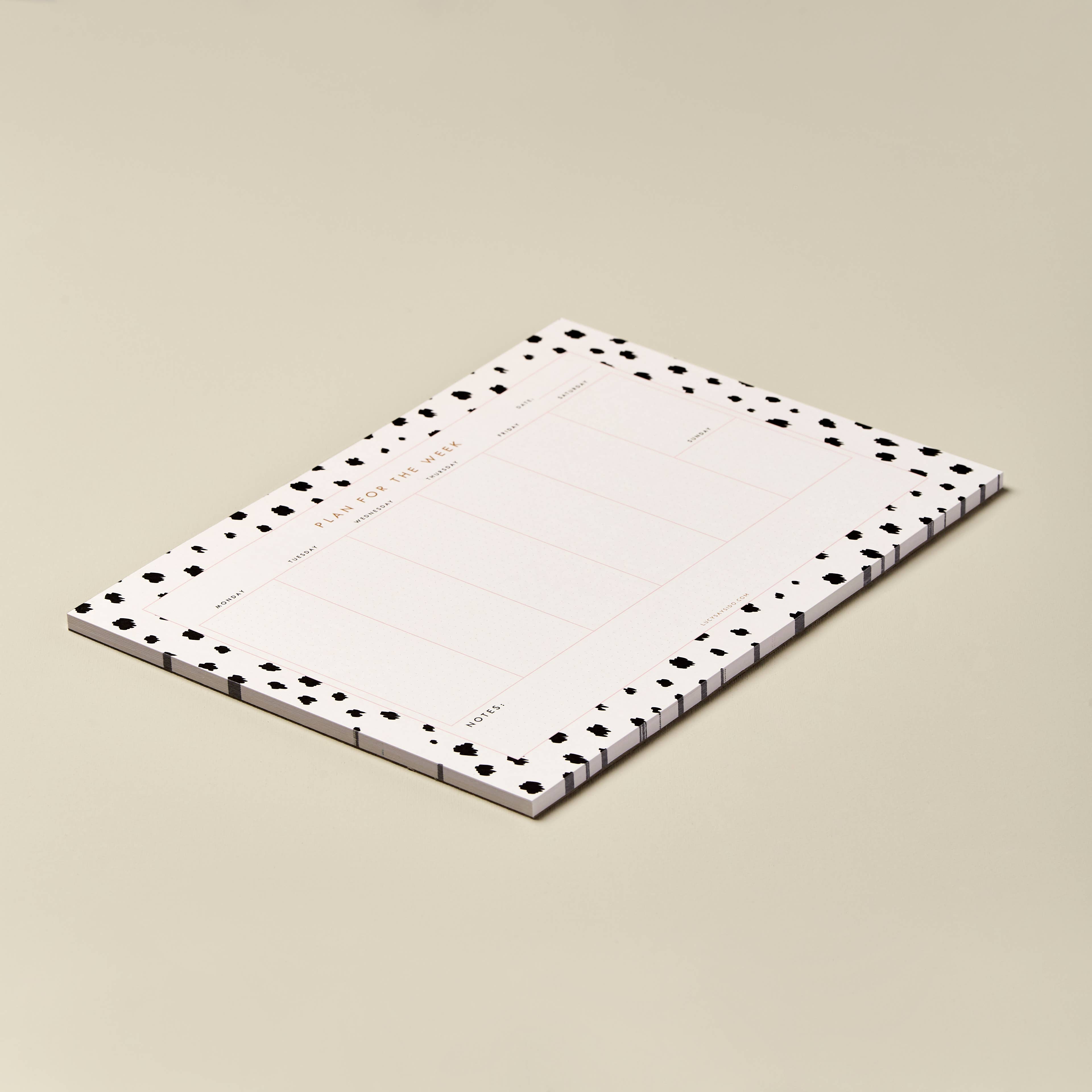 Lucy says I do - Wholesale Planner - A4 Weekly Planner Desk Pad Dalmatian Spot1