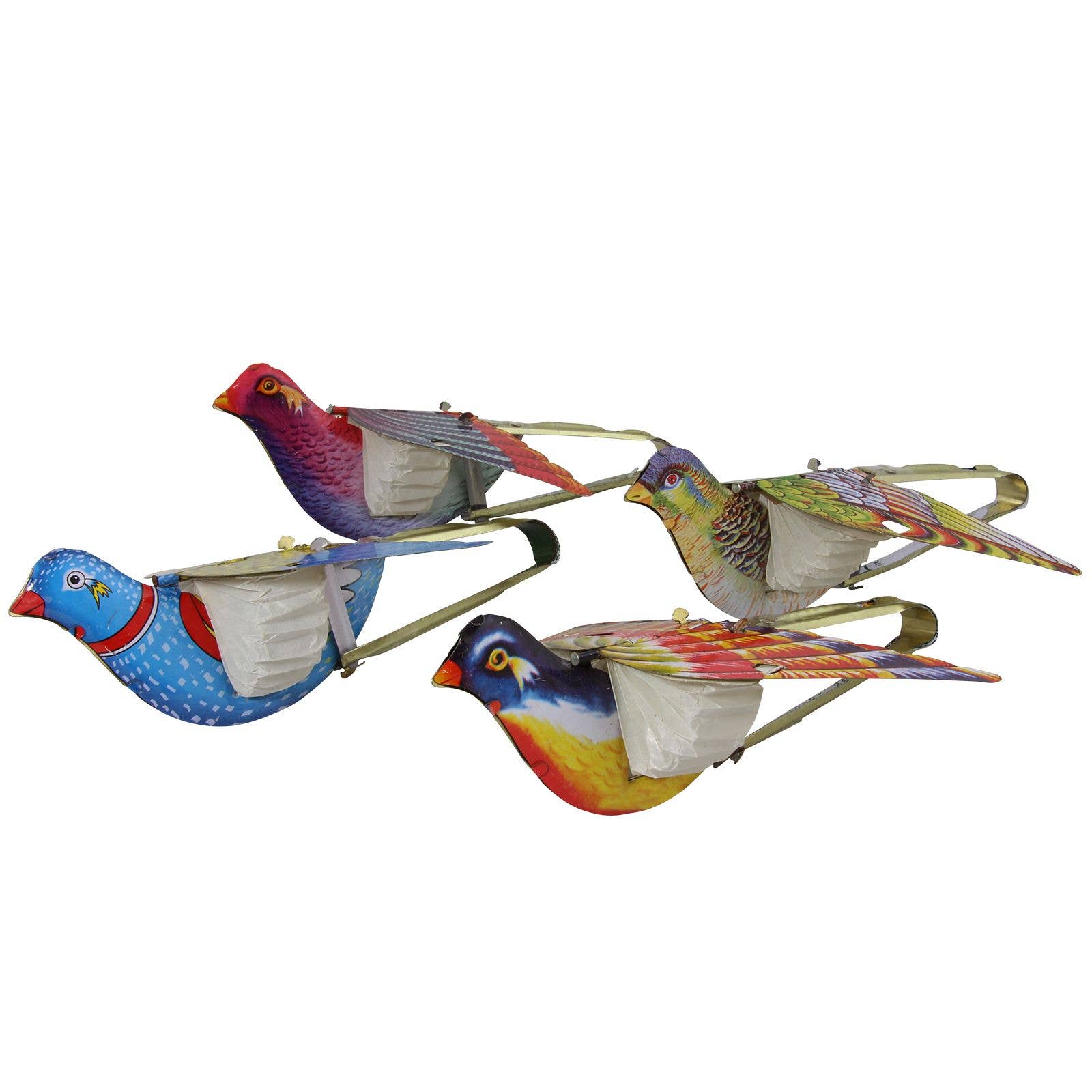 Tribal Trade GmbH - Wholesale Decorative Figurine - 7-piece set of tin toy birds whistling sparrow tin bird2