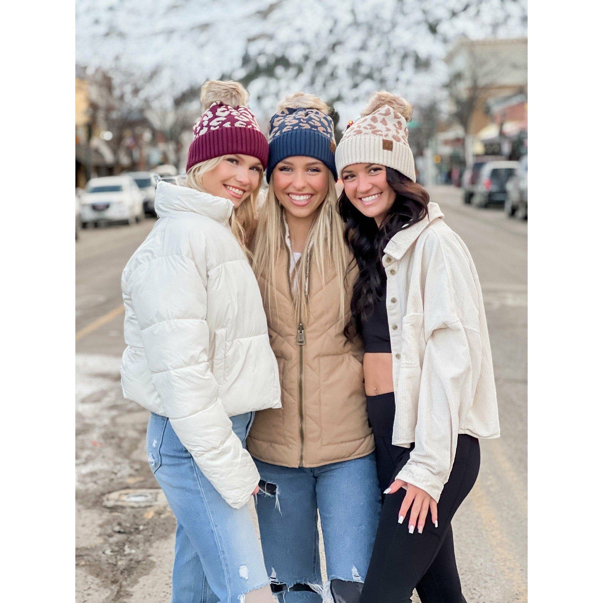 MiMi Wholesale - Wholesale Beanie - Women's - YJ2091 Audrey Leopard Pattern Pom Beanie2