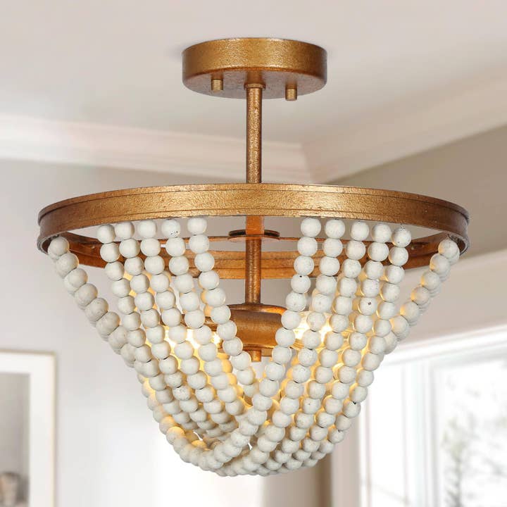 Cympha 2-Light Gold Semi-Flush Mount Light for wholesale by Belles Lighting