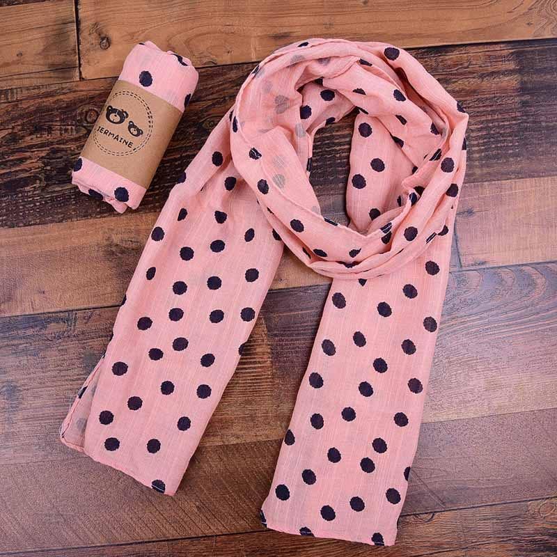 KiddieKickz - Wholesale Scarf - Kids - Children's Printed Dot Cotton and Hemp Warm Scarf5