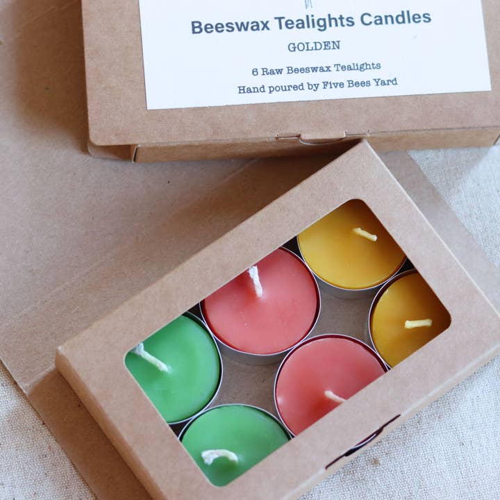 Five Bees Yard – wholesale Tea light candles – Colourful Set of Eco Friendly Candles | Handmade Gift