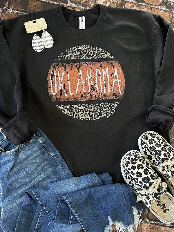 Sudadera Oklahoma Leopard Circle- Naranja para venta al por mayor de Southern Swank