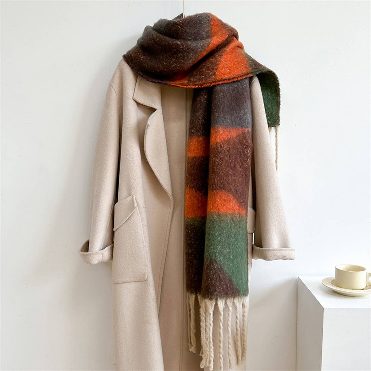ACCITY - Wholesale Scarf - Women's - Colorblock Winter Scarf - Thick Warm Unisex Wrap_CWASC09696