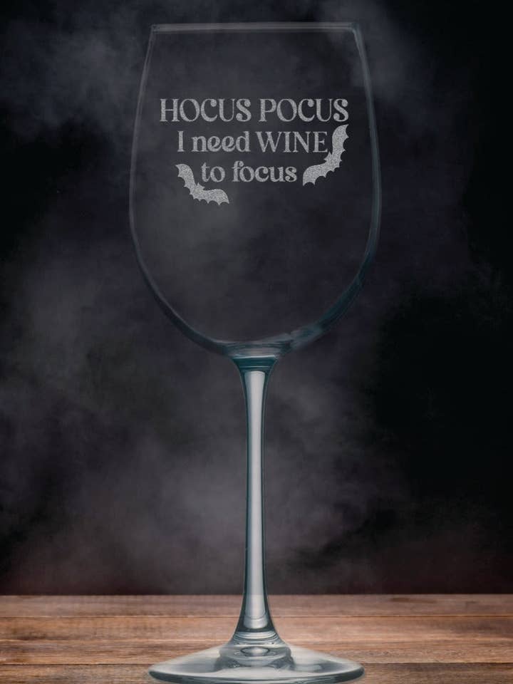 Hocus Pocus I Need Wine to Focus - Bicchiere da vino per la vendita all'ingrosso da parte di Etchpress Yourself