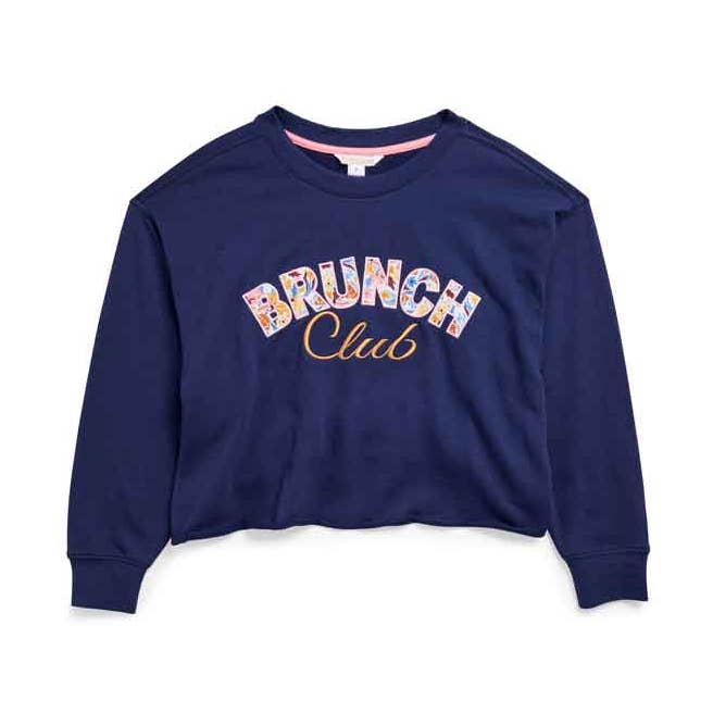 SUDADERAS DE LOUNGE "BRUNCH CLUB" ASST/6, AZUL MARINO para venta al por mayor de Shiraleah