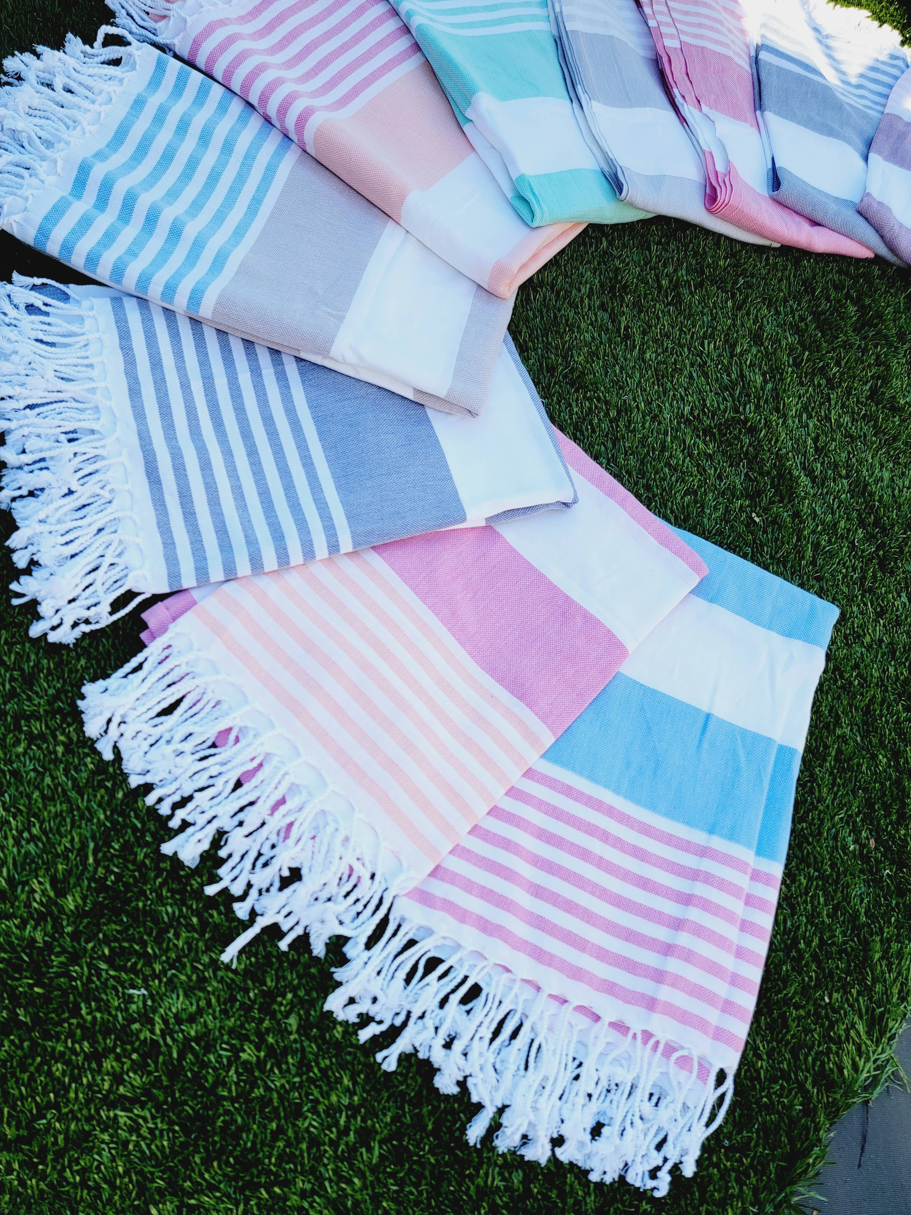 EBRU Home - Wholesale Beach Towel - 10 Beach Towel set, Assorted sand free Towel, Cabana Stripe6