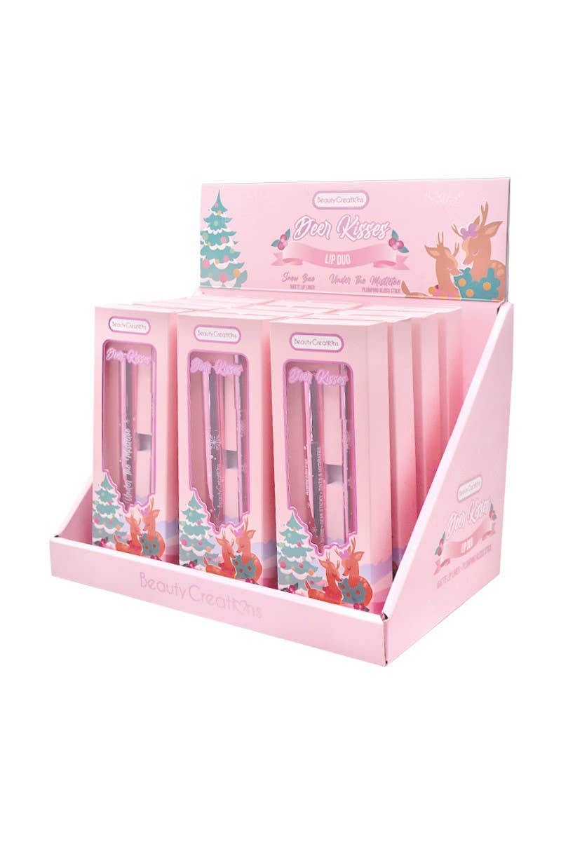 PINEAPPLE Beauty - Wholesale Lip Gloss - Beauty Creations BCRC-LDDISPLAY Kisses Lip Duo Display - 122