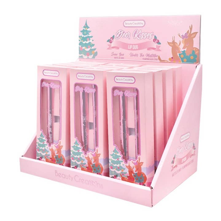 PINEAPPLE Beauty - Wholesale Lip Gloss - Beauty Creations BCRC-LDDISPLAY Kisses Lip Duo Display - 122