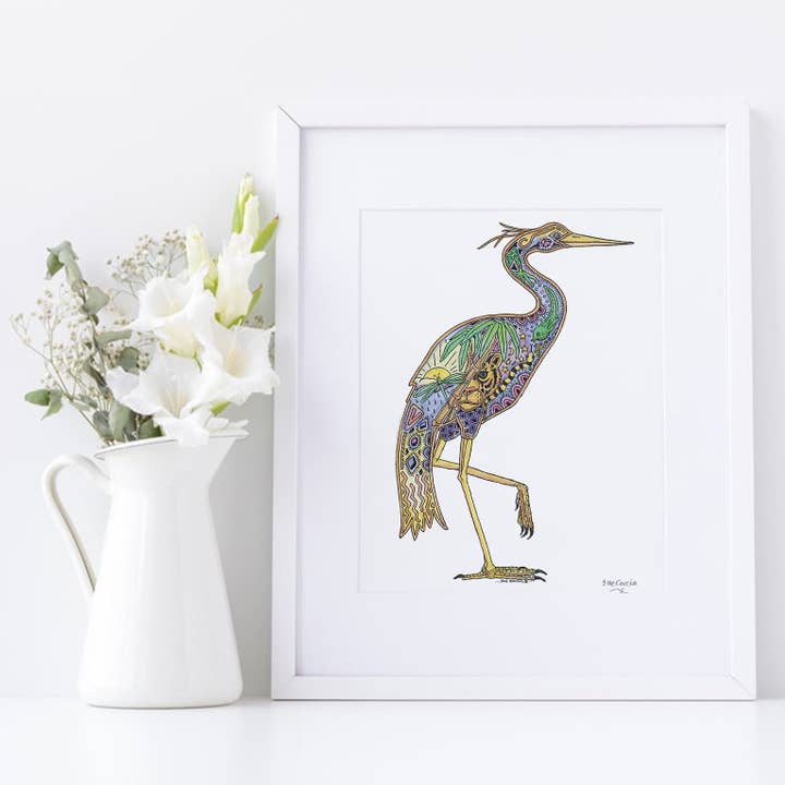 Heron Signed Print for wholesale by EarthArt International
