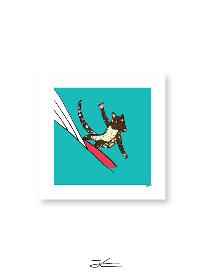 Surfing Quoll - Print/ Framed Print for wholesale by Jonas Claesson