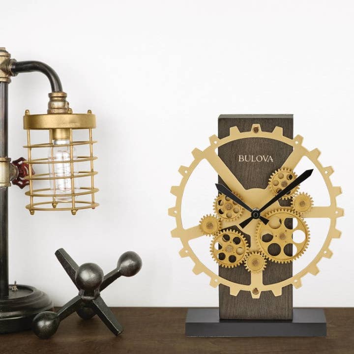 Playful Tail - Wholesale Desk Clock - Bulova B8905 Cog Gear Motion Tabletop Clock