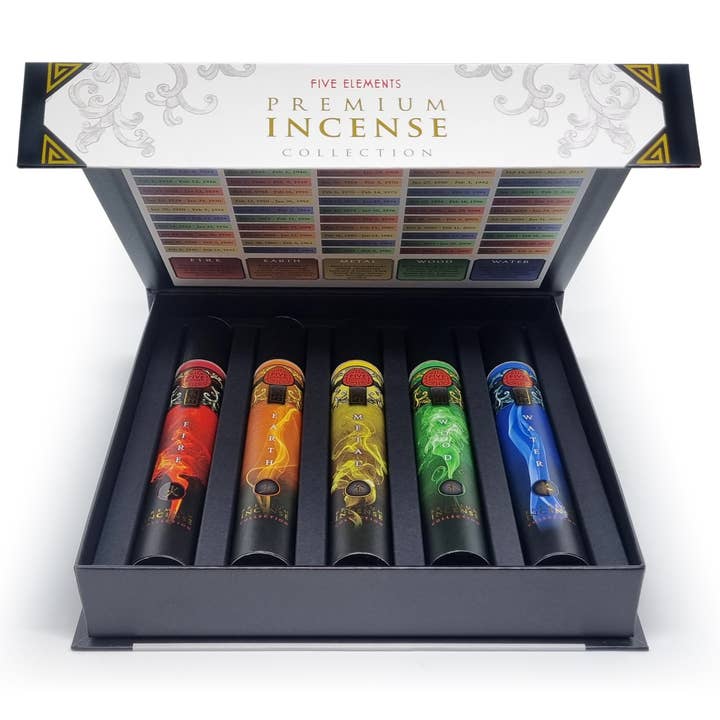 Fem Elementer Røgelses Samlingsboks Sæt for engroshandel hos Buckley & Phillips Aromatics