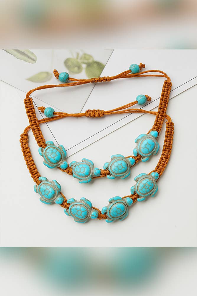 UNISHE – Engroshandel Perlearmbånd – Turkis Turtle boheme armbånd YWYP0012