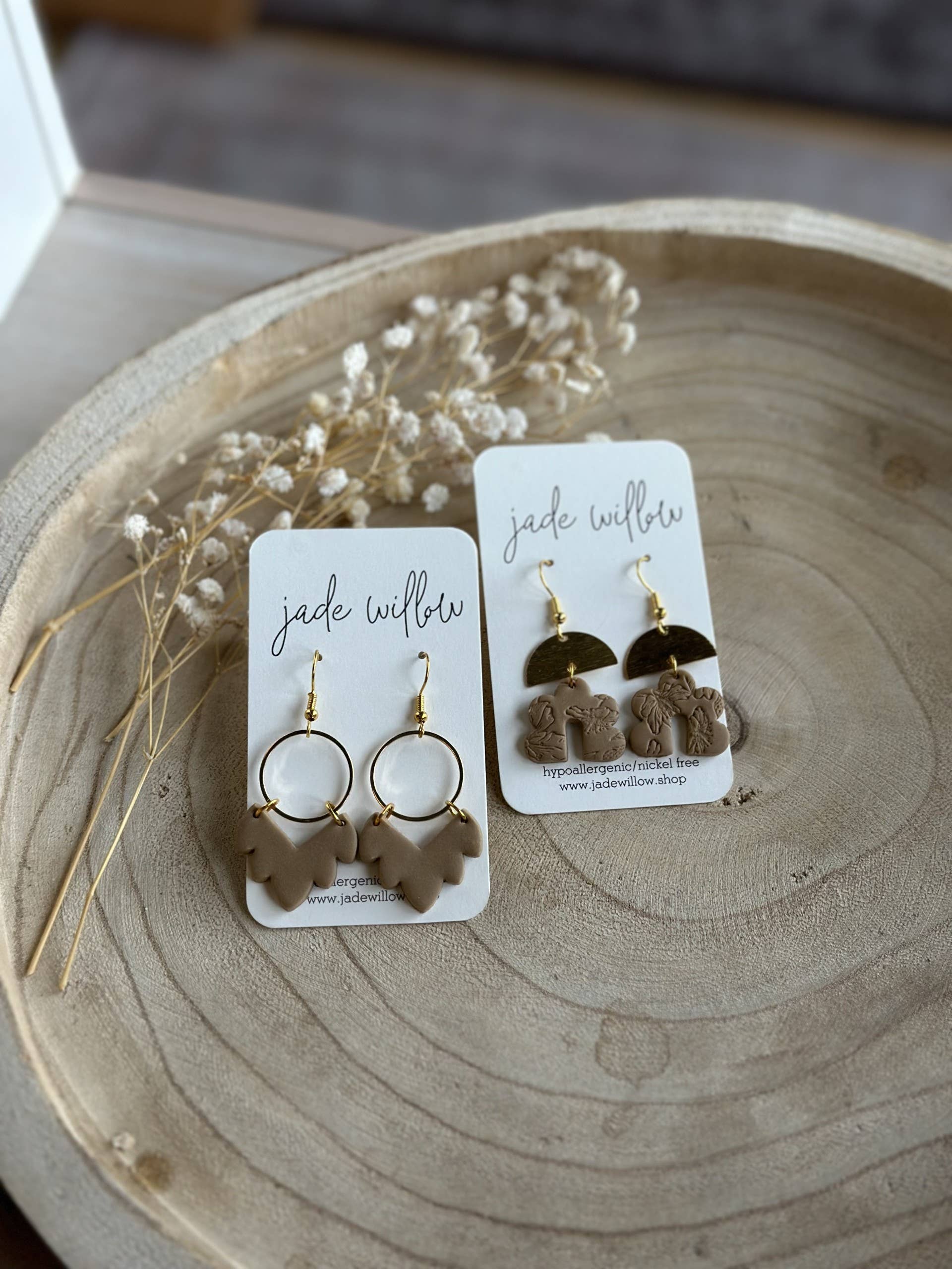 jade willow - Wholesale Dangle earrings - Dangle Clay Earrings | neutrals vty pack | assorted styles2