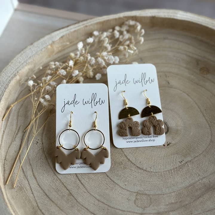 jade willow - Wholesale Dangle Earrings - Dangle Clay Earrings | neutrals vty pack | assorted styles2
